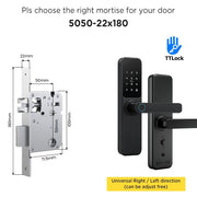 TTLOCK Smart Door Lock with Doorbell APP Management Fingerprint Tombol Pintu Rumah Anti Theft Password Digital Lock Door Knob for Home Wooden Door