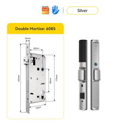 Tuya/TTLOCK Waterproof Smart Door Lock Anti Theft Zinc Alloy Sliding Door Lock with Short Handle Semi-Automatic Fingerprint Digital Lock For Aluminum Door