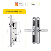 [Doorbell Function] 5 In 1 Tuya Smart Door Lock Waterproof Fingerprint Sliding Door Lock Zinc Alloy Electronic Lock Digital Password Lock For Aluminum Door