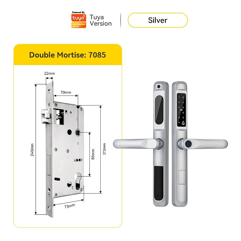 [Doorbell Function] 5 In 1 Tuya Smart Door Lock Waterproof Fingerprint Sliding Door Lock Zinc Alloy Electronic Lock Digital Password Lock For Aluminum Door
