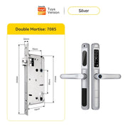 [Doorbell Function] 5 In 1 Tuya Smart Door Lock Waterproof Fingerprint Sliding Door Lock Zinc Alloy Electronic Lock Digital Password Lock For Aluminum Door